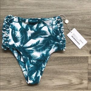 Mikoh high waisted bikini bottoms size L palm